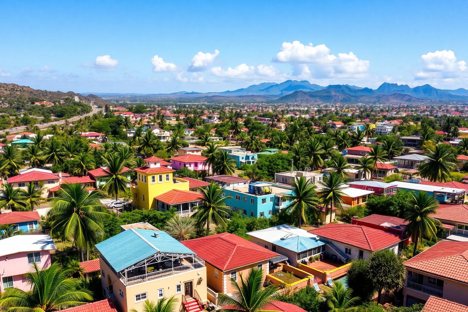 Comunidad puertorriqueña con casas restauradas